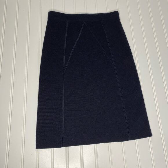 NWT Marella Black Wool/Acrylic Knitted Fabric Knee Length Skirt Size Small - Picture 1 of 7